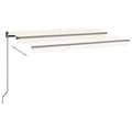 Miniatyrbillede 3 af 7: vidaXL markise m. LED-lys 400x350 cm manuel betjening cremefarvet