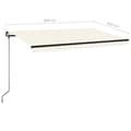 Miniatyrbillede 7 af 7: vidaXL markise m. LED-lys 400x350 cm manuel betjening cremefarvet