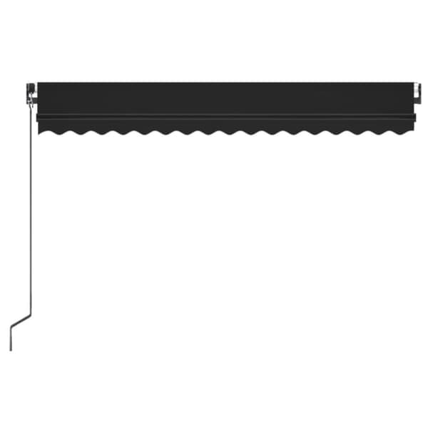 vidaXL Manuell uttrekkbar markise med LED 400x350 cm antrasitt