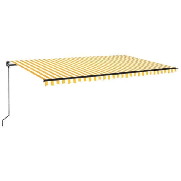 vidaXL Manuaalisesti sisäänkelattava markiisi LED 500x350cm keltavalk.