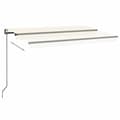 Miniatyrbilde 3 av 10: vidaXL Automatisk markise med vindsensor og LED 450x350 cm kremhvit