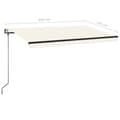 Miniatyrbilde 10 av 10: vidaXL Automatisk markise med vindsensor og LED 450x350 cm kremhvit