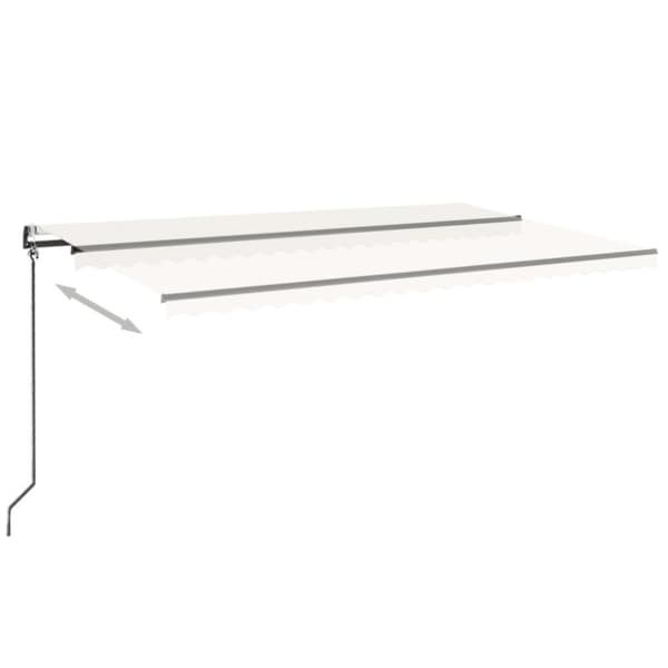 vidaXL Automatisk markise med vindsensor og LED 500x350 cm kremhvit