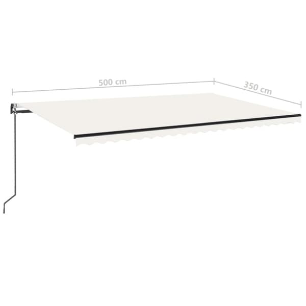 vidaXL Automatisk markise med vindsensor og LED 500x350 cm kremhvit