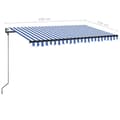 Miniatyrbilde 10 av 10: vidaXL Automatisk markise med vindsensor og LED 450x350 cm blå og hvit