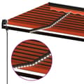 Miniatyrbillede 5 af 10: vidaXL markise m. LED + vindsensor 600x350 cm automatisk orange/brun
