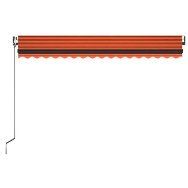 vidaXL Sisäänkelattava markiisi LED/tuulisens. 450x350cm oranssi/rusk.