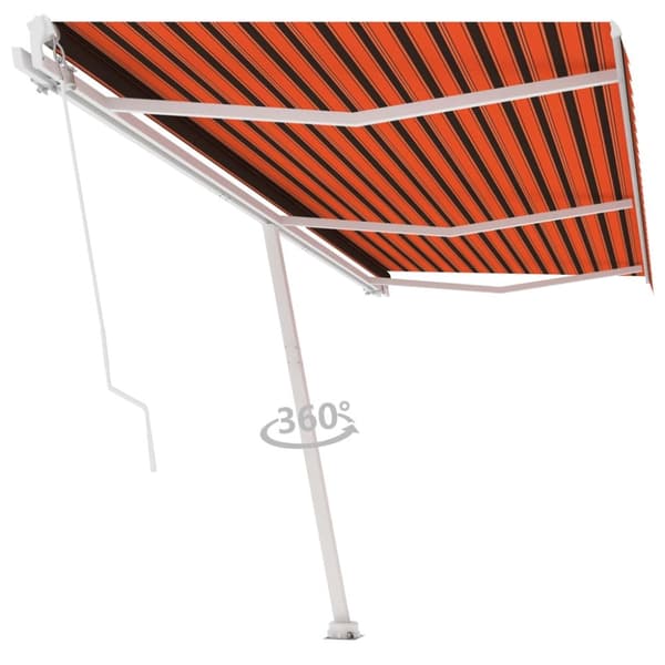 vidaXL Vapaasti seisova sisäänkelattava markiisi 600x350 cm ora./rusk.