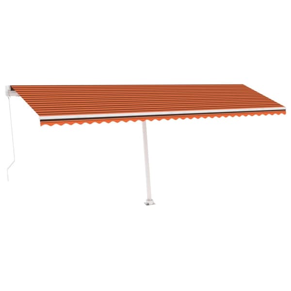 vidaXL Vapaasti seisova sisäänkelattava markiisi 600x350 cm ora./rusk.