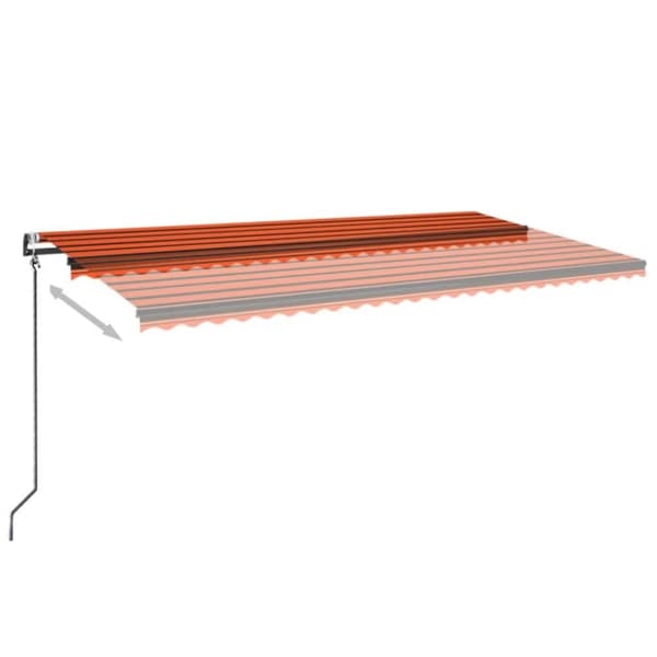 vidaXL Automatisk markise med vindsensor og LED 600x350cm oransje/brun