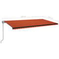 Miniatyrbilde 10 av 10: vidaXL Automatisk markise med vindsensor og LED 600x350cm oransje/brun