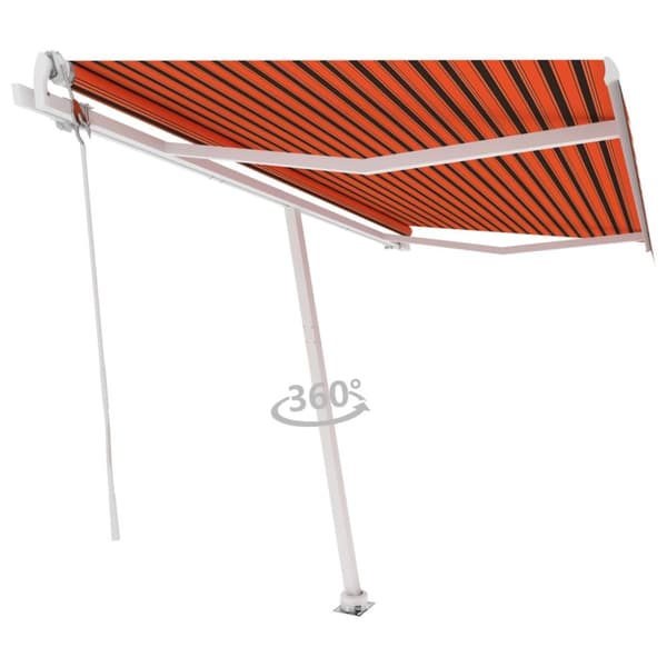 vidaXL Frittstående automatisk markise 450x350 cm oransje/brun