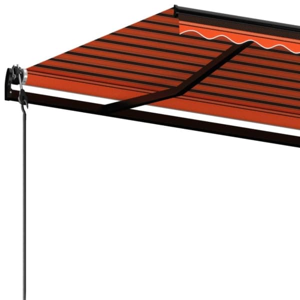 vidaXL Automatisk uttrekkbar markise 450x350 cm oransje og brun