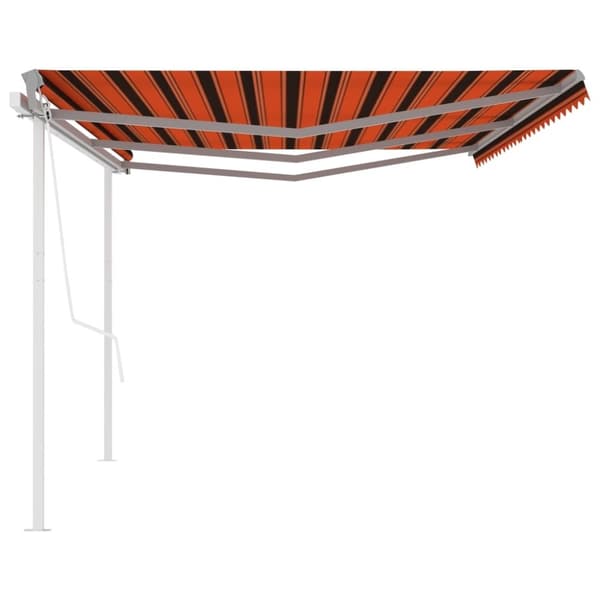 vidaXL Automatisk uttrekkbar markise med stolper 6x3,5 m oransje og brun