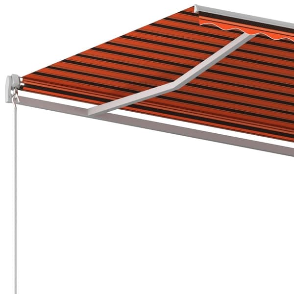vidaXL Automatisk uttrekkbar markise med stolper 6x3,5 m oransje og brun