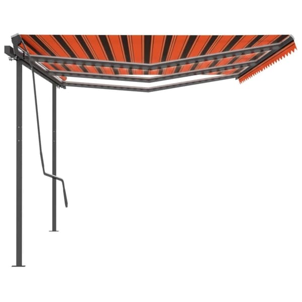 vidaXL Automatisk markise med vindsensor og LED 6x3,5m oransje og brun