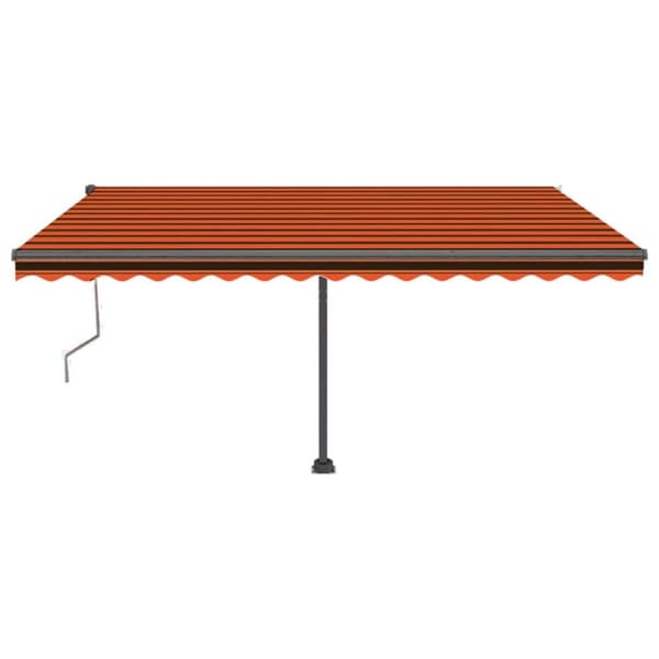 vidaXL Frittstående automatisk markise 400x350 cm oransje/brun