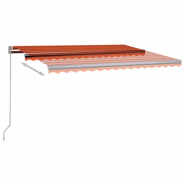 vidaXL Frittstående automatisk markise 400x350 cm oransje/brun