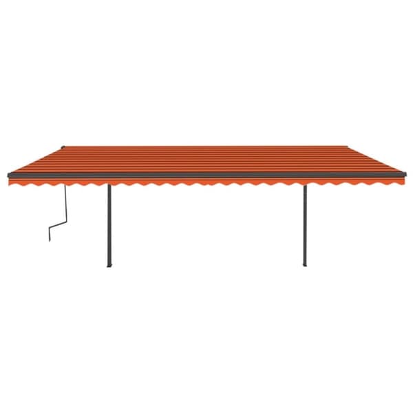 vidaXL Markis med stolpar manuellt infällbar 6x3,5 m orange och brun