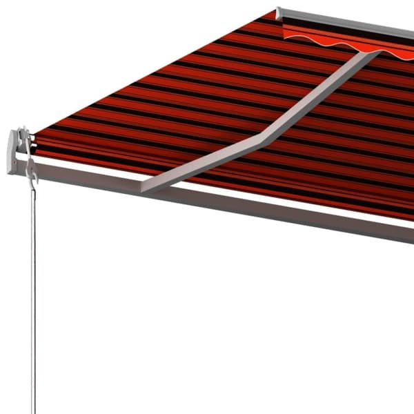 vidaXL Markis med stolpar manuellt infällbar 6x3,5 m orange och brun