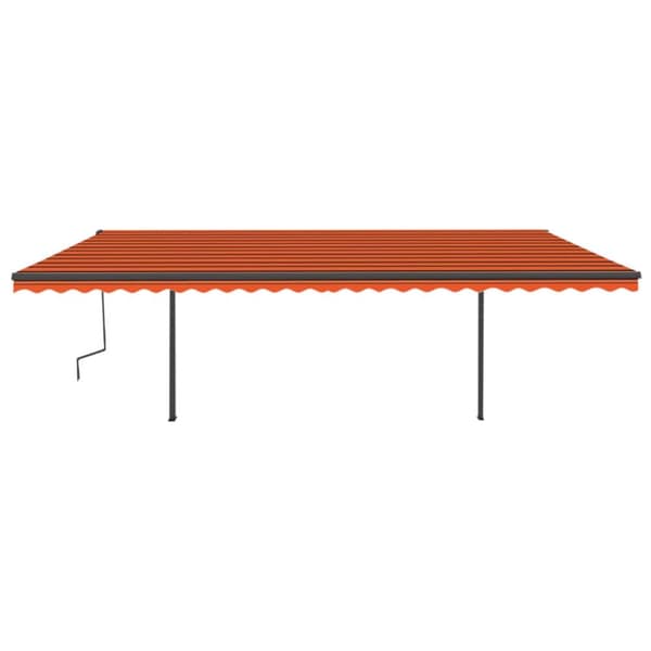 vidaXL Automatisk uttrekkbar markise med stolper 6x3,5 m oransje brun
