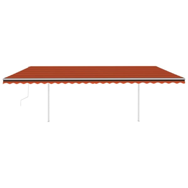 vidaXL Automaattisesti sisäänkelattava markiisi 6x3,5 m oranssiruskea
