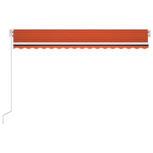 vidaXL Sisäänkelattava markiisi LED/tuulisens. 450x350cm oranssi/rusk.
