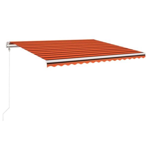 vidaXL Sisäänkelattava markiisi LED/tuulisens. 450x350cm oranssi/rusk.