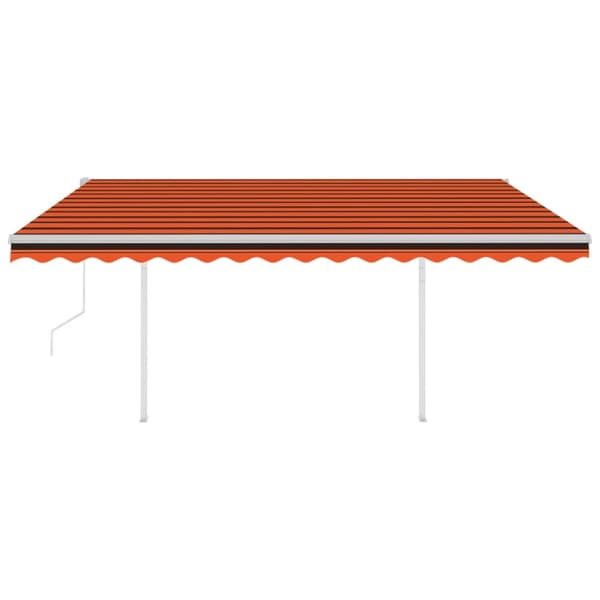vidaXL markise m. LED + vindsensor 4x3,5 m automatisk orange og brun