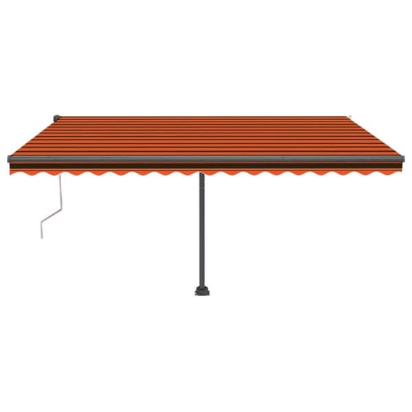 vidaXL Sisäänkelattava markiisi LED/tuulisens. 450x350cm oranssi/rusk.