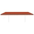 Miniatyrbillede 3 af 11: vidaXL markise m. LED + vindsensor 6x3,5 m automatisk orange og brun
