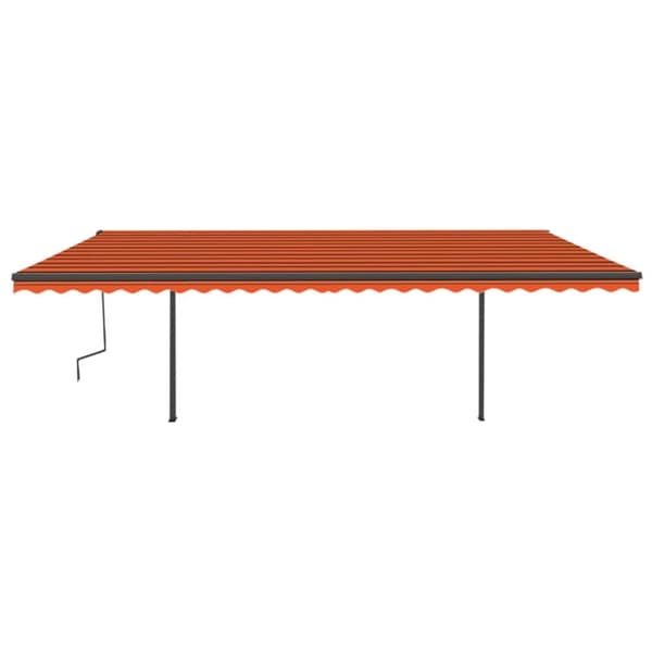 vidaXL Automaattisesti kelattava markiisi tolpilla 6x3,5m oranssirusk.