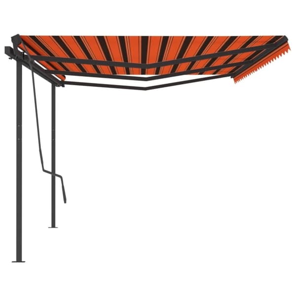 vidaXL Automaattisesti kelattava markiisi tolpilla 6x3,5m oranssirusk.