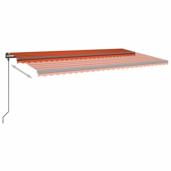 vidaXL Automaattisesti kelattava markiisi tolpilla 6x3,5m oranssirusk.