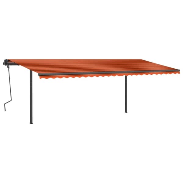 vidaXL Automaattisesti kelattava markiisi tolpilla 6x3,5m oranssirusk.