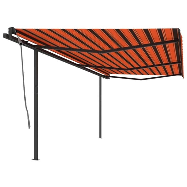 vidaXL Automaattisesti kelattava markiisi tolpilla 6x3,5m oranssirusk.