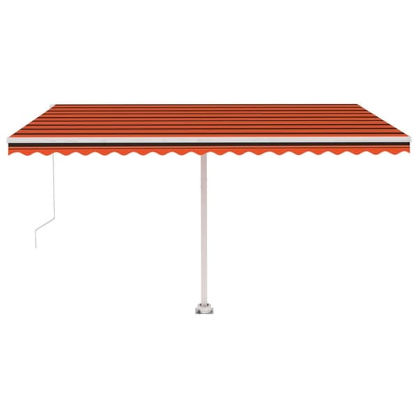 vidaXL Frittstående manuell uttrekkbar markise 450x350 cm oransje brun