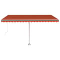 Miniatyrbilde 5 av 11: vidaXL Frittstående manuell uttrekkbar markise 450x350 cm oransje brun