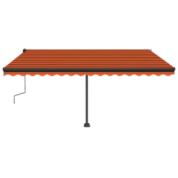 vidaXL Frittstående manuell uttrekkbar markise 400x350 cm oransje/brun