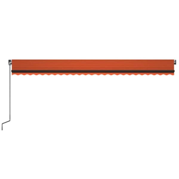 vidaXL Manuell uttrekkbar markise med LED 600x350 cm oransje og brun