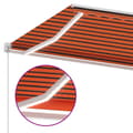 Miniatyrbild 7 av 11: vidaXL Markis manuellt infällbar med LED 450x350 cm orange och brun