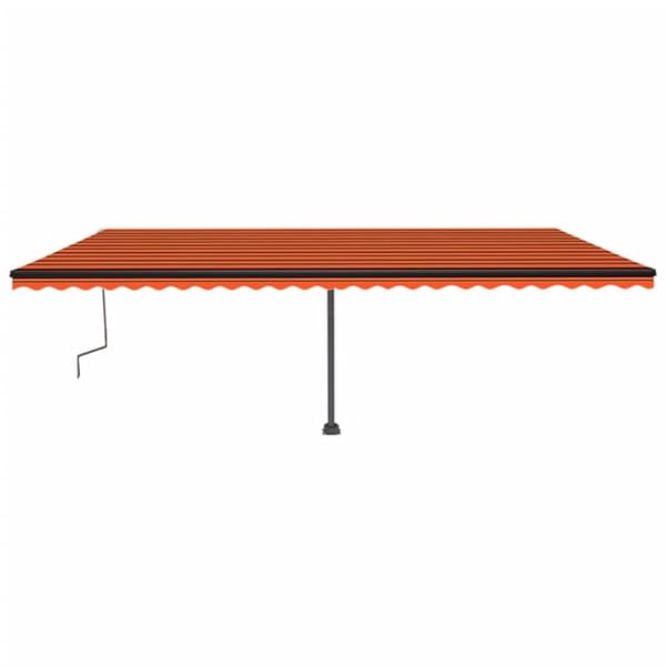 vidaXL Frittstående manuell uttrekkbar markise 600x350 cm oransje/brun