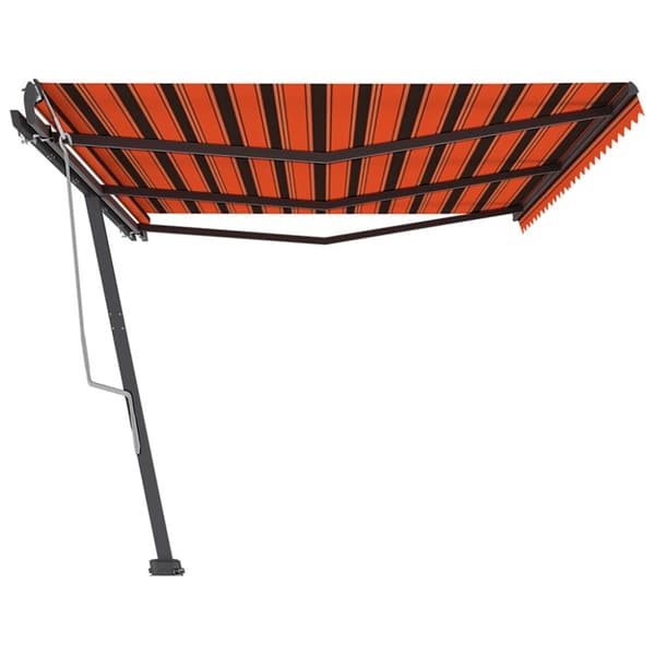 vidaXL Frittstående manuell uttrekkbar markise 600x350 cm oransje/brun