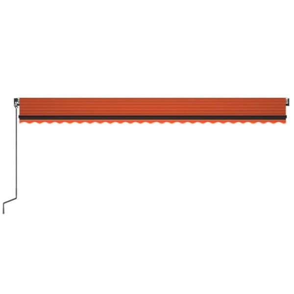 vidaXL Manuaalisesti sisäänkelattava markiisi 600x350 cm orans./rusk.