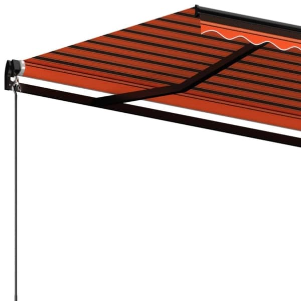 vidaXL Manuaalisesti sisäänkelattava markiisi 600x350 cm orans./rusk.