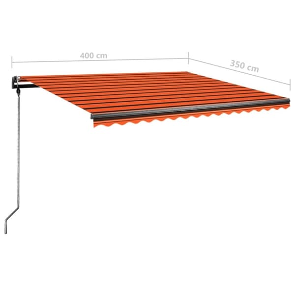vidaXL Vapaasti seisova sisäänkelattava markiisi 4x3,5 m oranssi/rusk.