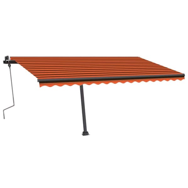 vidaXL Sisäänkelattava markiisi LED-valolla 400x350 cm oranssi/ruskea