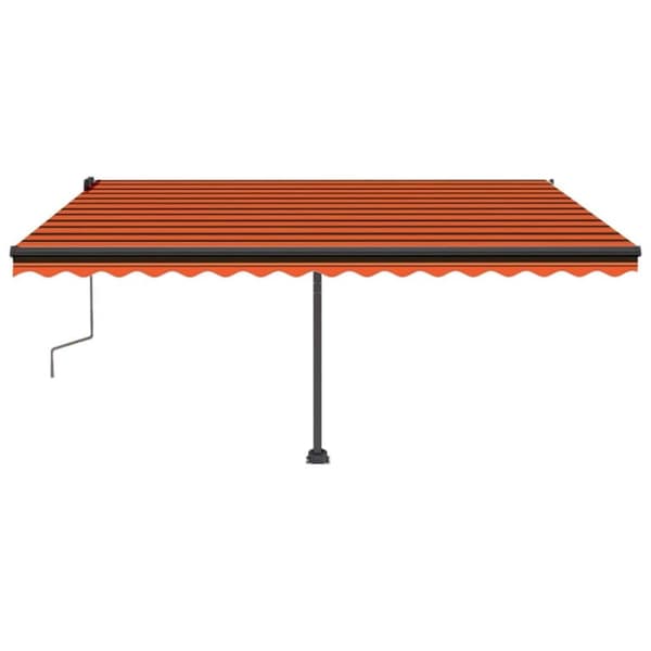 vidaXL Sisäänkelattava markiisi LED-valolla 400x350 cm oranssi/ruskea