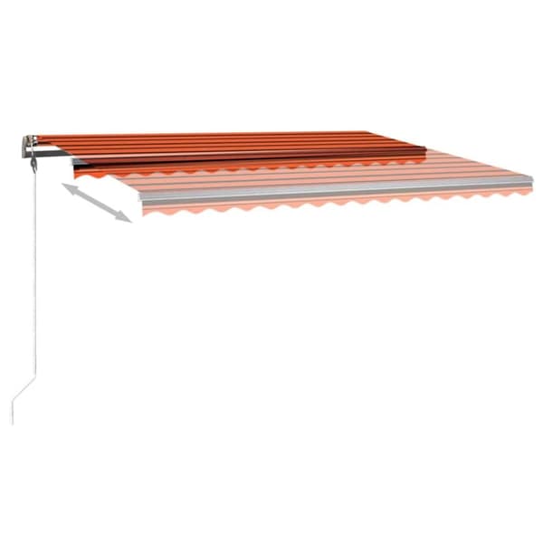 vidaXL Sisäänkelattava markiisi LED-valolla 400x350 cm oranssi/ruskea