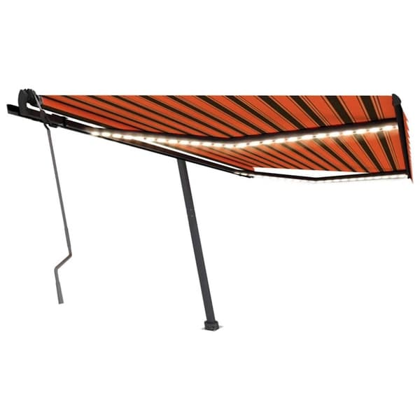 vidaXL Sisäänkelattava markiisi LED-valolla 400x350 cm oranssi/ruskea